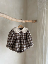 ［Anne shirley］Adel check collar rompers
