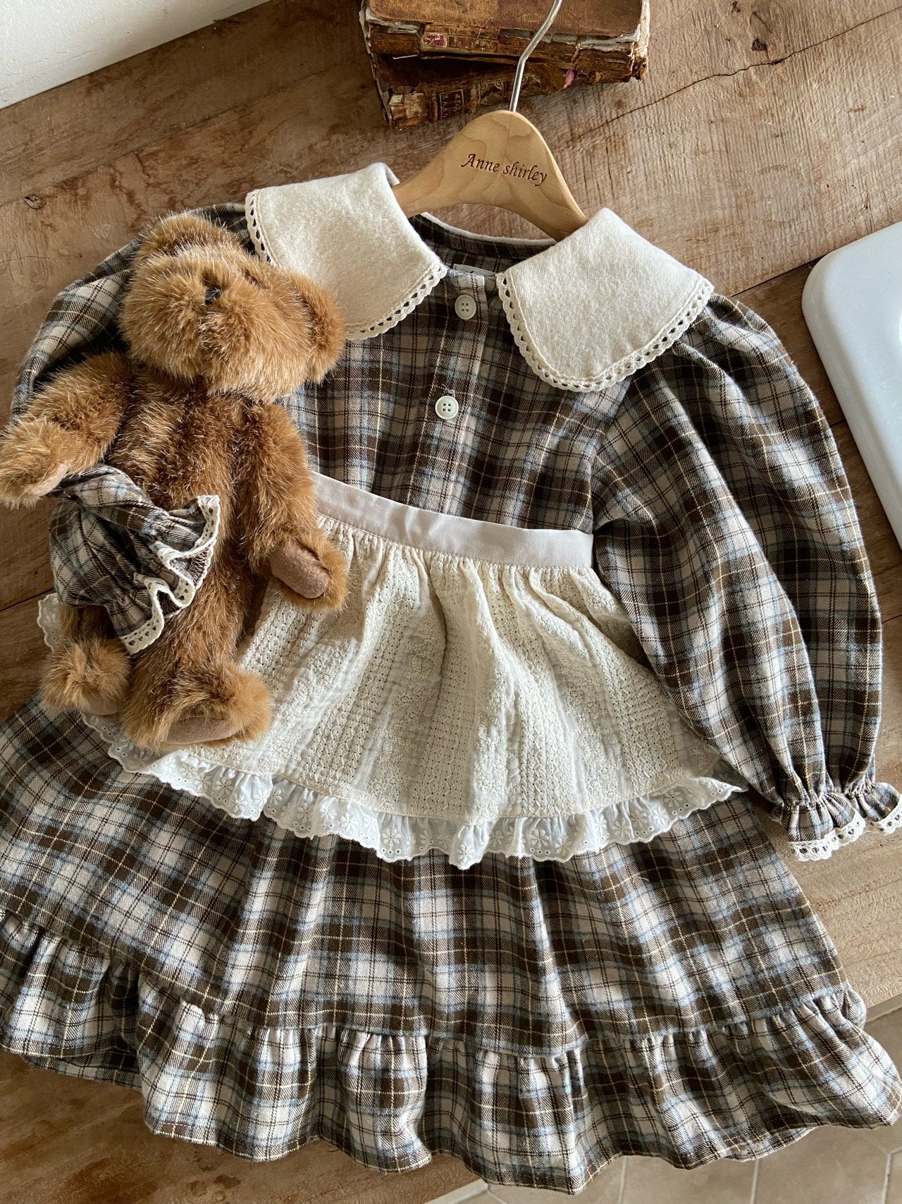 ［Anne shirley］Metty check collar one-piece