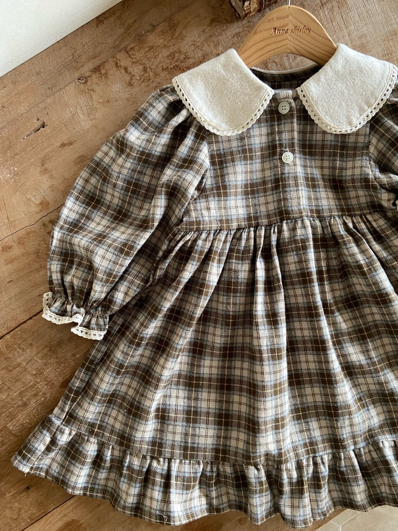［Anne shirley］Metty check collar one-piece