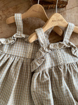 ［Anne shirley］Boe check rompers (mint)
