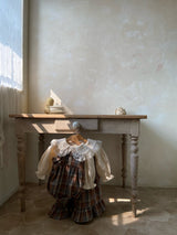 ［Anne shirley］Boe check rompers (brown)