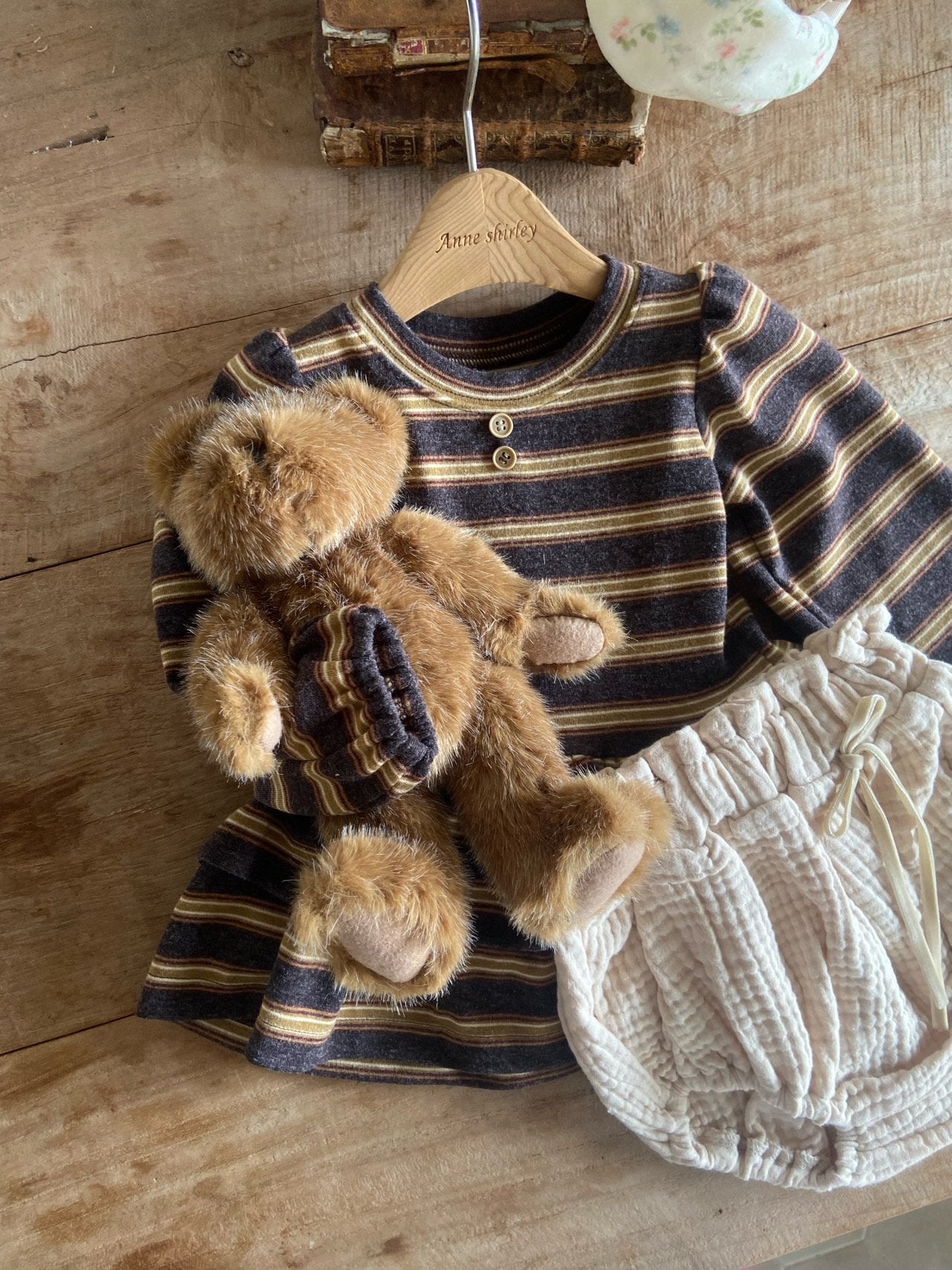 ［Anne shirley］Stripe cancan tops