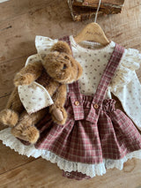 ［Anne shirley］Kitsch check suspender bloomer skirt