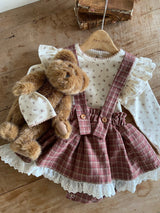 ［Anne shirley］Kitsch check suspender bloomer skirt