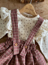 ［Anne shirley］Kitsch check suspender bloomer skirt