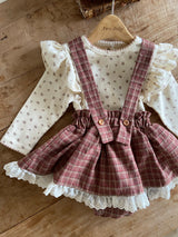 ［Anne shirley］Kitsch check suspender bloomer skirt