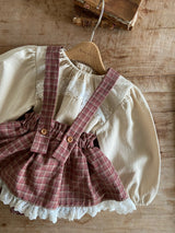 ［Anne shirley］Kitsch check suspender bloomer skirt