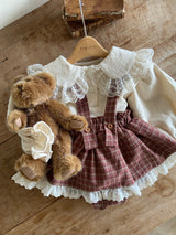 ［Anne shirley］Kitsch check suspender bloomer skirt