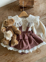 ［Anne shirley］Kitsch check suspender bloomer skirt