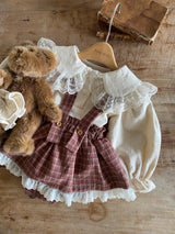 ［Anne shirley］Kitsch check suspender bloomer skirt