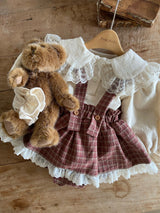 ［Anne shirley］Kitsch check suspender bloomer skirt