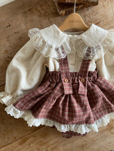 ［Anne shirley］Kitsch check suspender bloomer skirt