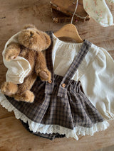 ［Anne shirley］Kitsch check suspender bloomer skirt