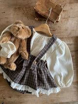 ［Anne shirley］Kitsch check suspender bloomer skirt