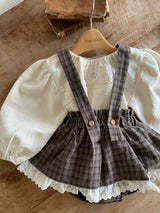 ［Anne shirley］Kitsch check suspender bloomer skirt