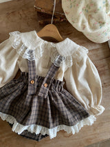 ［Anne shirley］Kitsch check suspender bloomer skirt