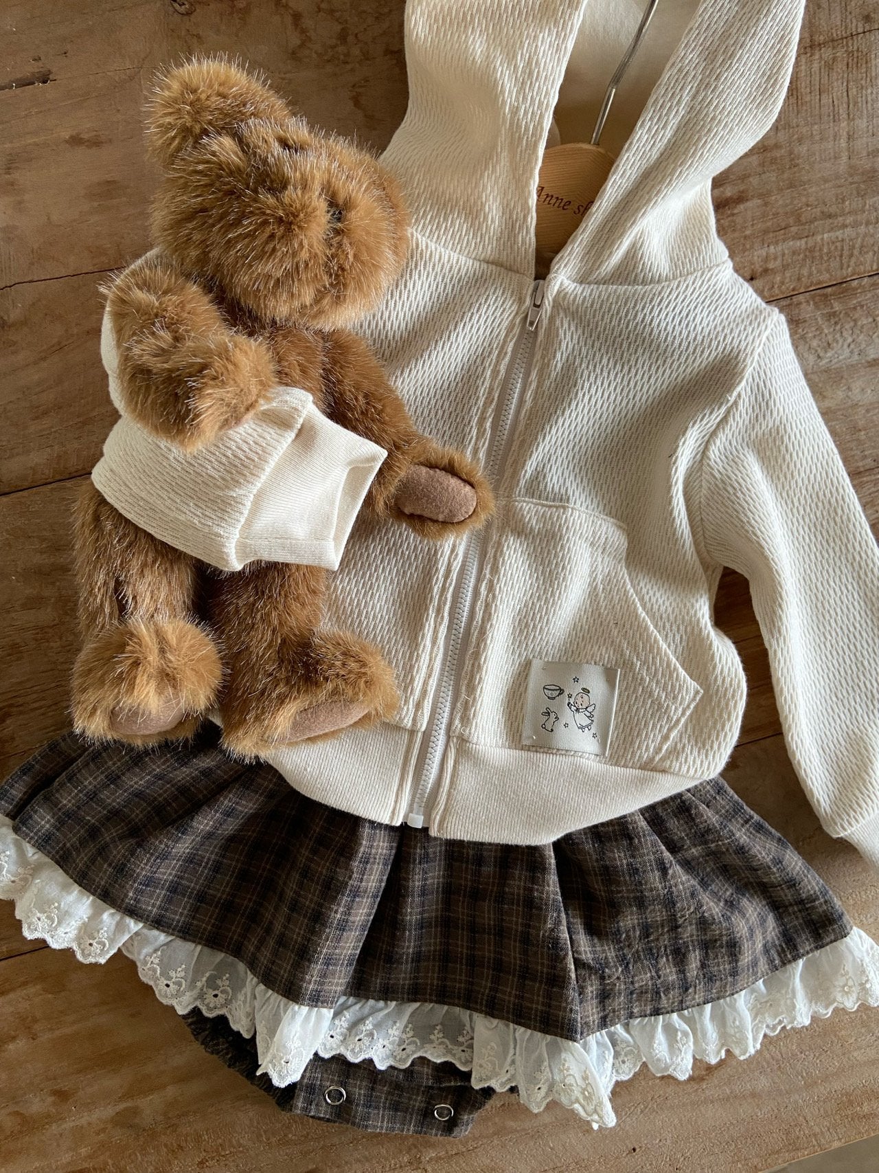 ［Anne shirley］Kitsch check suspender bloomer skirt
