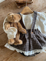 ［Anne shirley］Kitsch check suspender bloomer skirt