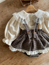 ［Anne shirley］Kitsch check suspender bloomer skirt