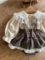 ［Anne shirley］Kitsch check suspender bloomer skirt