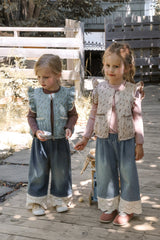 ［FLO］Lace denim pants