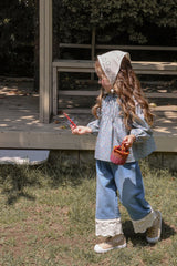 ［FLO］Lace denim pants