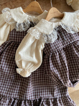［Anne shirley］Rota check rompers (small check)