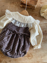 ［Anne shirley］Rota check rompers (small check)