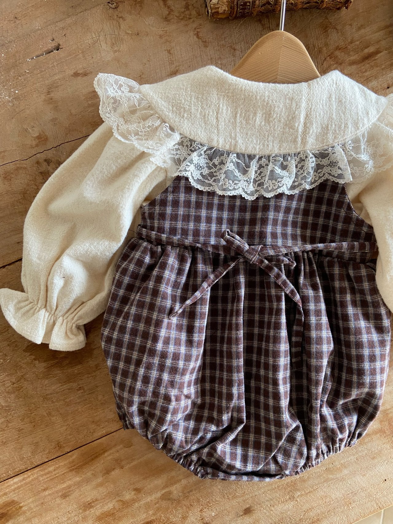［Anne shirley］Rota check rompers (small check)