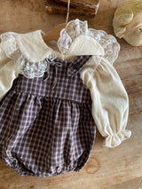 ［Anne shirley］Rota check rompers (small check)