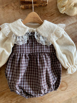 ［Anne shirley］Rota check rompers (small check)