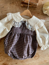 ［Anne shirley］Rota check rompers (small check)