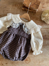 ［Anne shirley］Rota check rompers (small check)