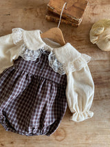 ［Anne shirley］Rota check rompers (small check)