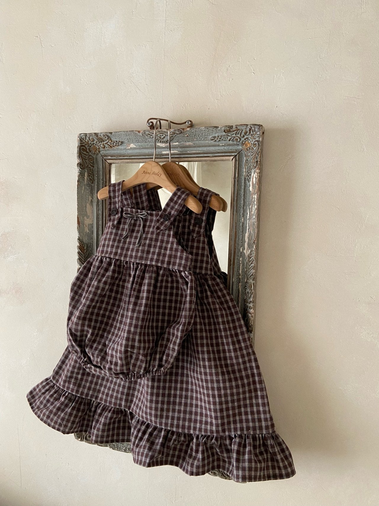 ［Anne shirley］Rota check rompers (small check)