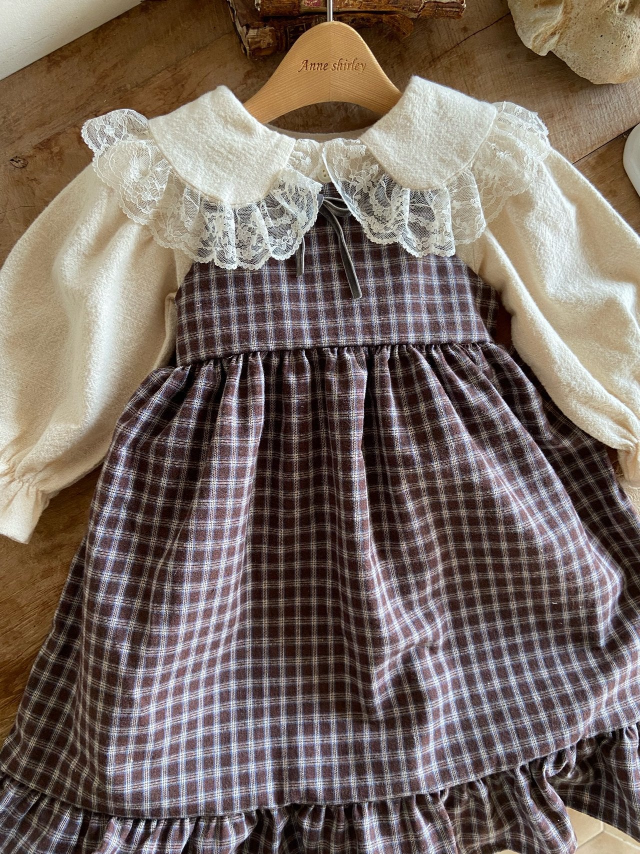 ［Anne shirley］Rosalie check one-piece (small check)