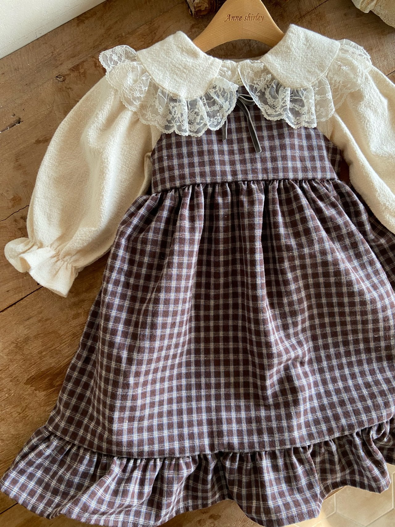 ［Anne shirley］Rosalie check one-piece (small check)
