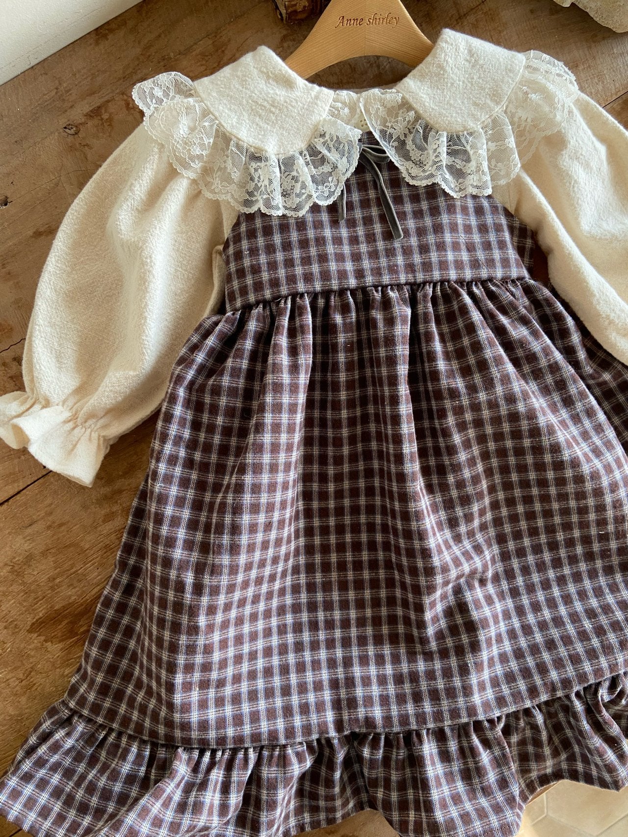 ［Anne shirley］Rosalie check one-piece (small check)