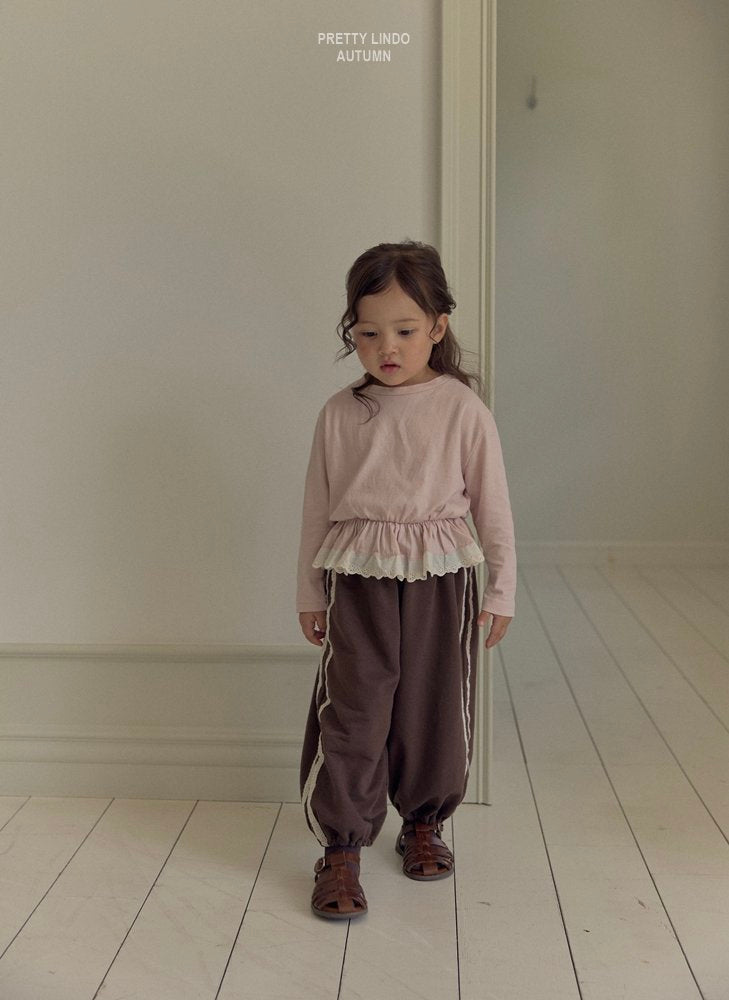 ［LINDO］Tutu lace jogger pants