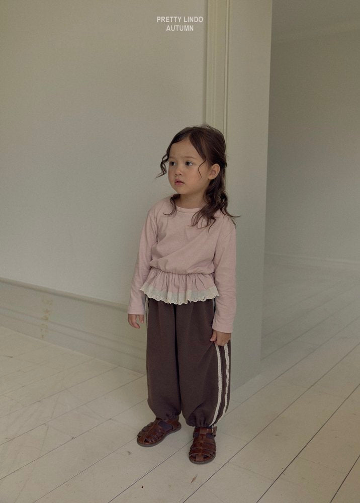 ［LINDO］Tutu lace jogger pants