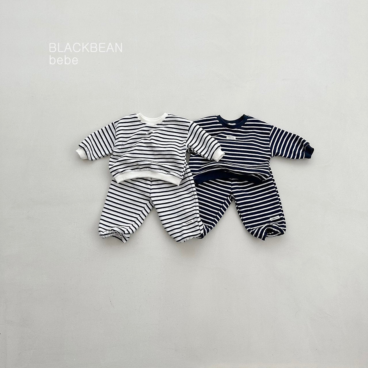 ［BLACK BEAN］Emotion stripe set up (baby)