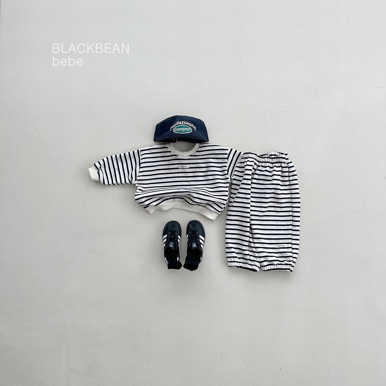 ［BLACK BEAN］Emotion stripe set up (baby)