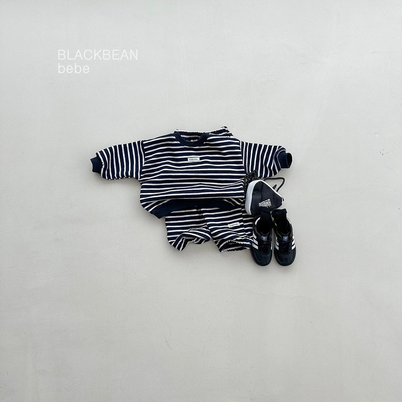 ［BLACK BEAN］Emotion stripe set up (baby)