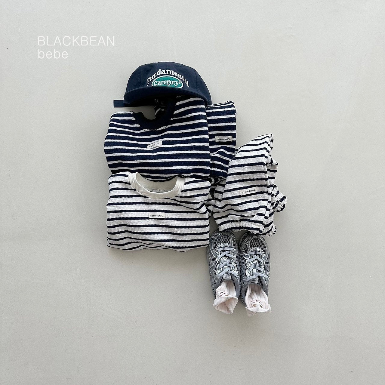 ［BLACK BEAN］Emotion stripe set up (baby)