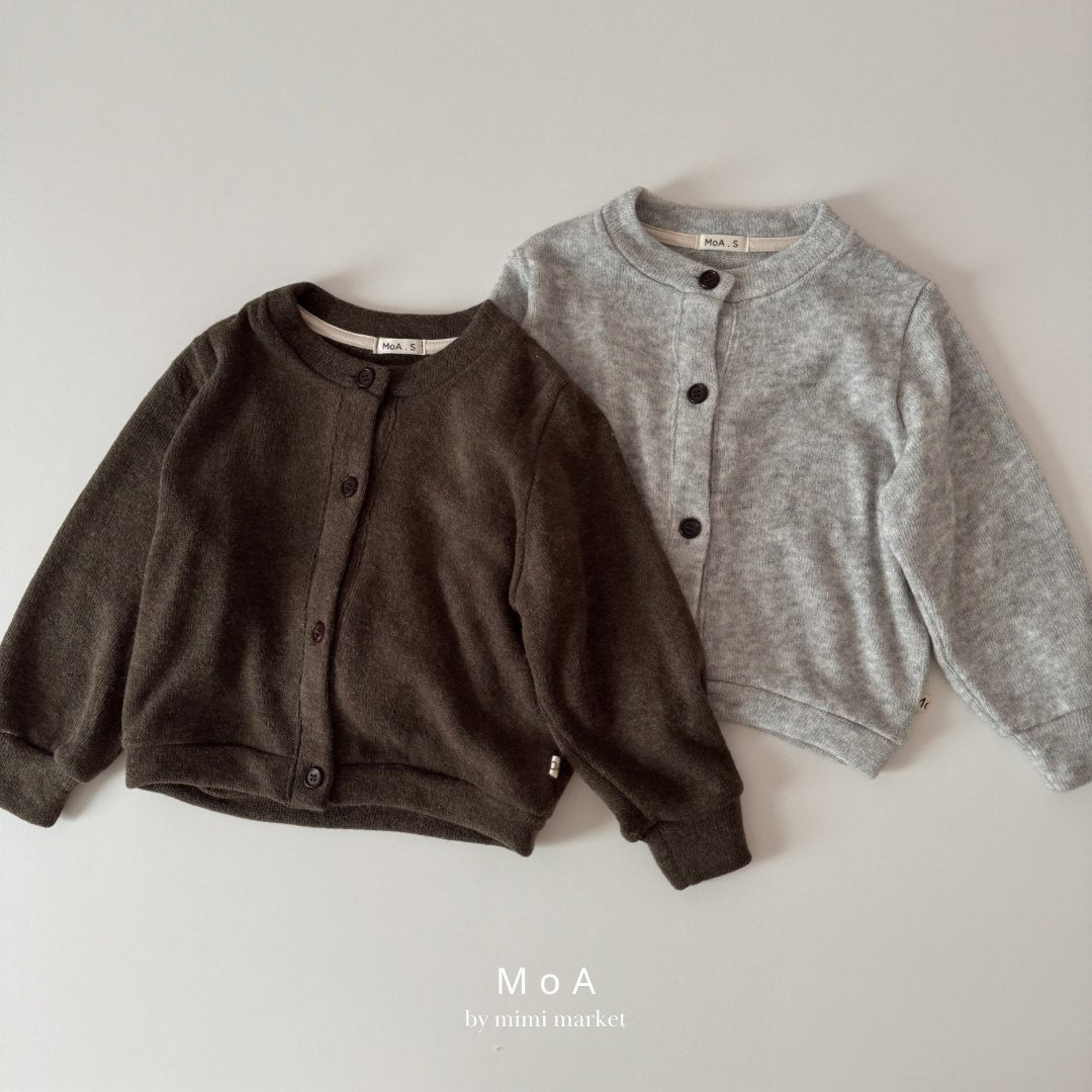 ［MoA］Wool terry cardigan