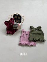 ［pipi］Color frill sleeveless tops