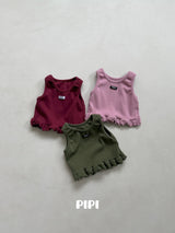 ［pipi］Color frill sleeveless tops
