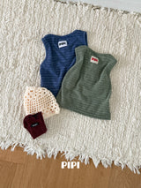 ［pipi］Soft stripe sleeveless tops