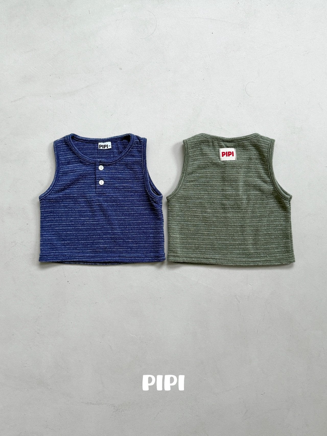 ［pipi］Soft stripe sleeveless tops