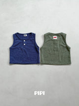 ［pipi］Soft stripe sleeveless tops